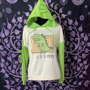 Green and Cream Dinosaur Hoodie